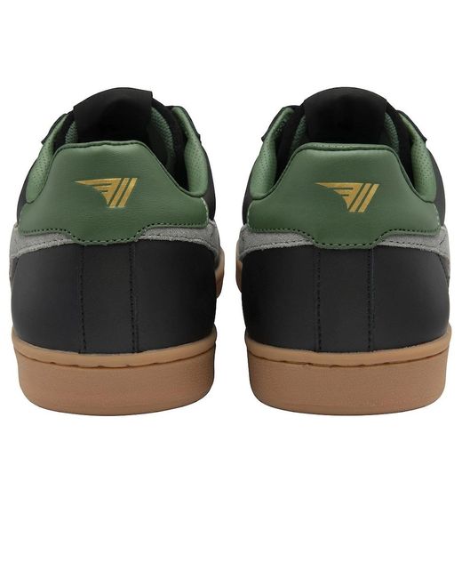 Gola Black Equipe Ii Leather Trainers for men