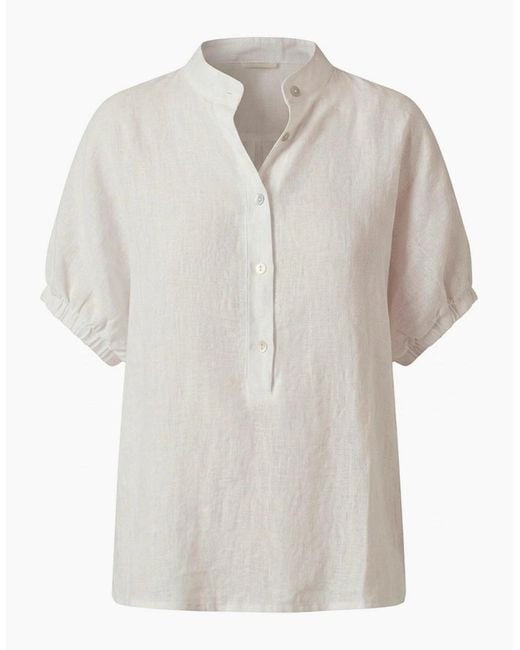 James Lakeland Gray Relaxed Linen Blouse
