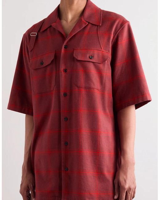 McQueen Red Oversized Camp-Collar Shirt for men