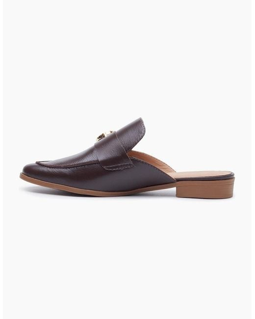 Hush Puppies Brown Calla Leather Chocolate Mules