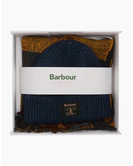 Barbour Black Westerdale Beanie & Scarf Set