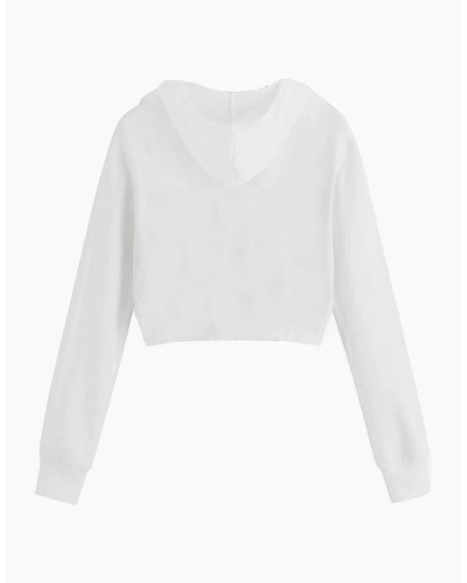 Miso White Cropped Hoodie