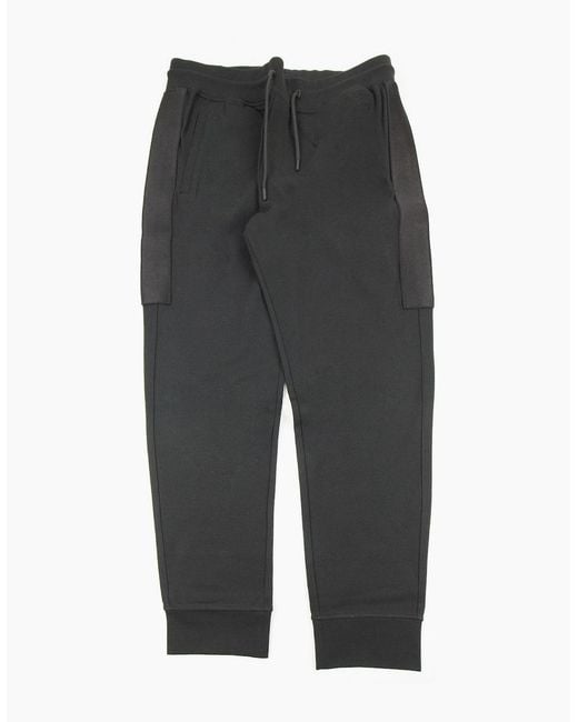 Emporio Armani Gray Side Tape Tonal Logo Pants 999 for men