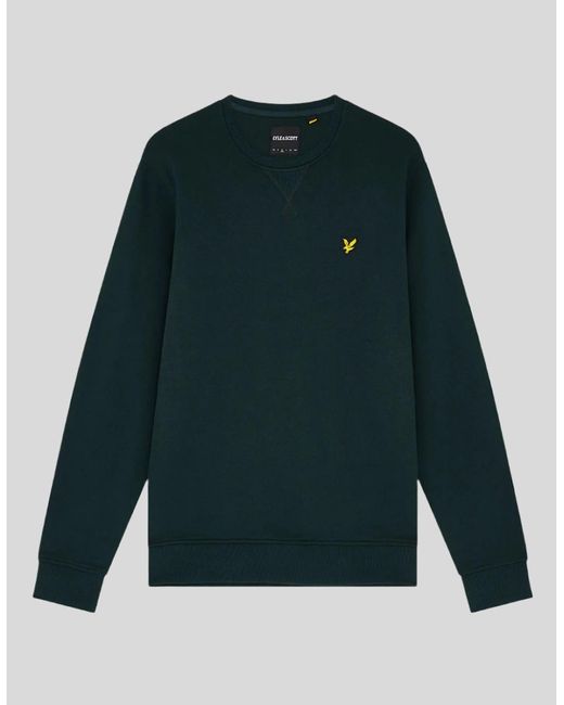 Lyle & Scott Green Cotton Crew Neck Sweatshirt for men
