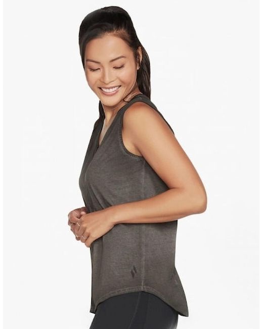 Skechers Gray W1Tt128/Blk Diamond Wash Hatha V-Neck Tank Bold