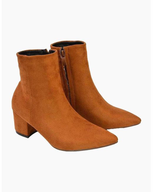 XY London Brown Ladies Ayda Pointed Ankle Boots