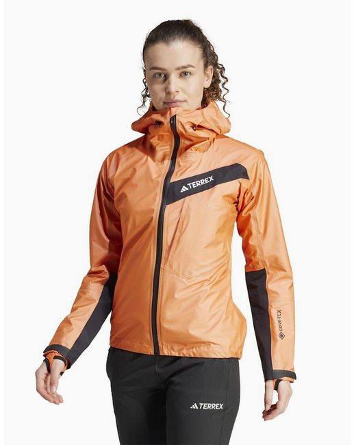Adidas Brown Solid Patterned Hooded Full Zipper Rain Jacket