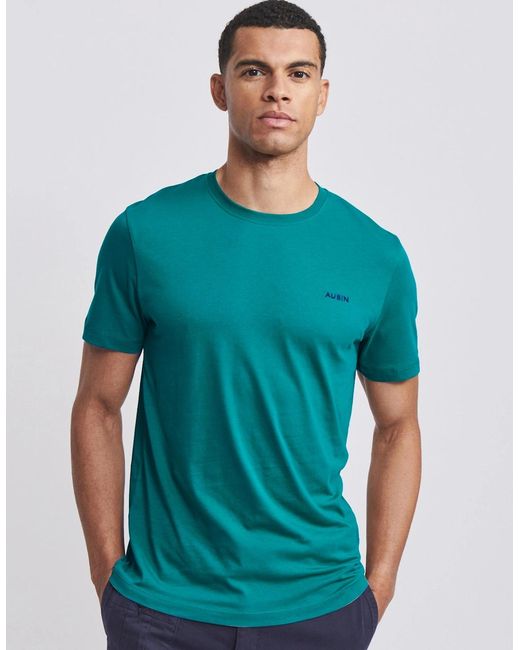 aubi Green Appledore Crew Neck T-Shirt for men
