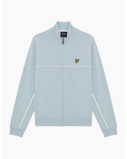 Lyle & Scott Blue Lyle & Scott Piped Full Zip Opal Track Top for men