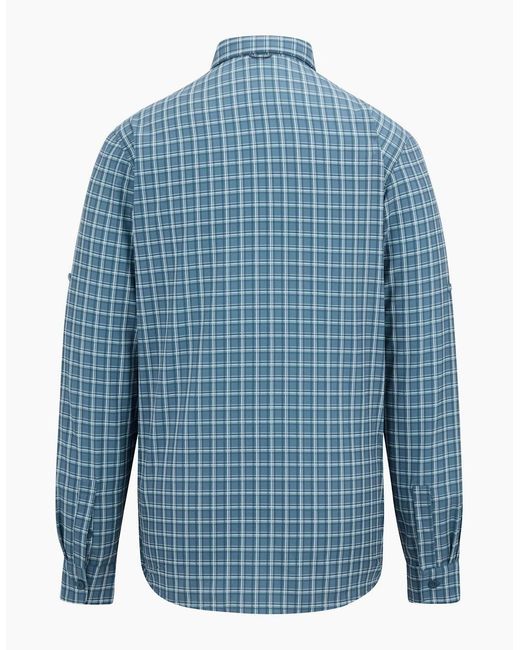 Regatta Blue Checked Insect Repellent Travel Shirt for men
