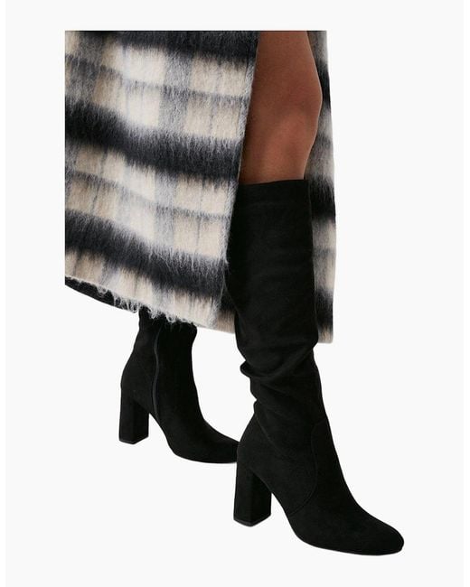 Dorothy Perkins Black Ladies Keris Ruched Knee-High Boots