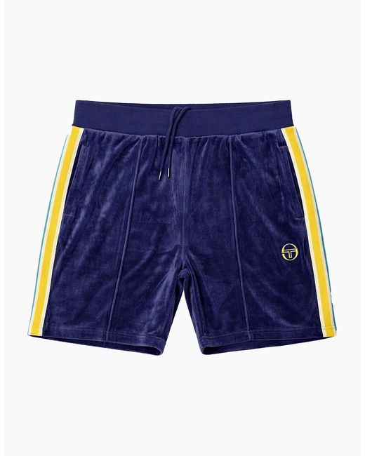 Sergio Tacchini Blue Monte Velour Shorts Maritime/Mango Mint for men