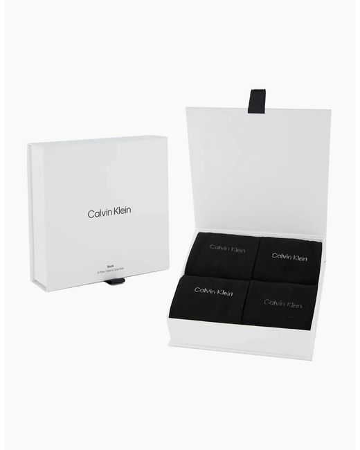 Calvin Klein Black 4-Pack Premium Combed Cotton Socks Gift Box for men