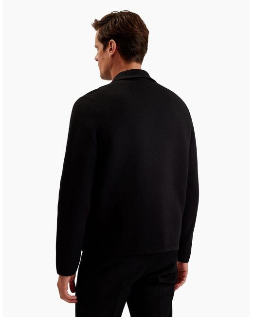 Ted Baker Black Freder Heavy Knitted Cardigan Jacket for men
