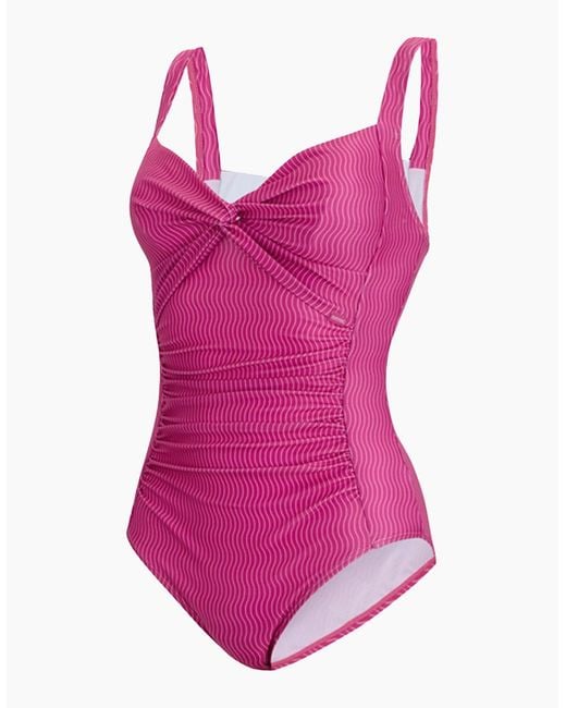 Regatta Pink Ladies Sakari Retro Wave Tummy Control One Piece Swimsuit