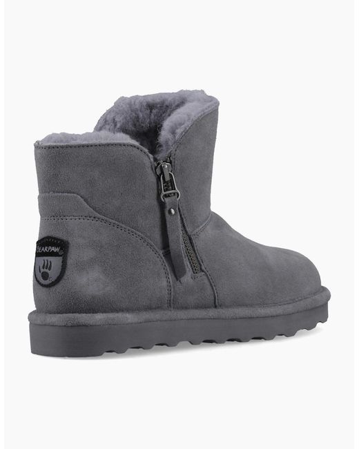 BEARPAW Gray Magnolia Suede Winter Ankle Boots