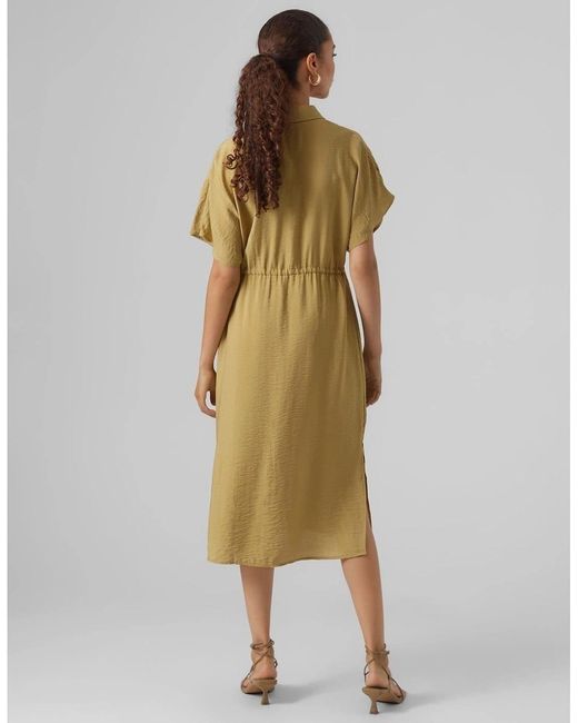 Vero Moda Metallic Iris Collared Neck Shirtdress