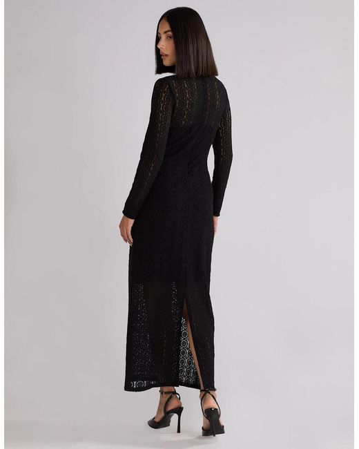 Ro&zo Green Lace High Neck Midi Dress