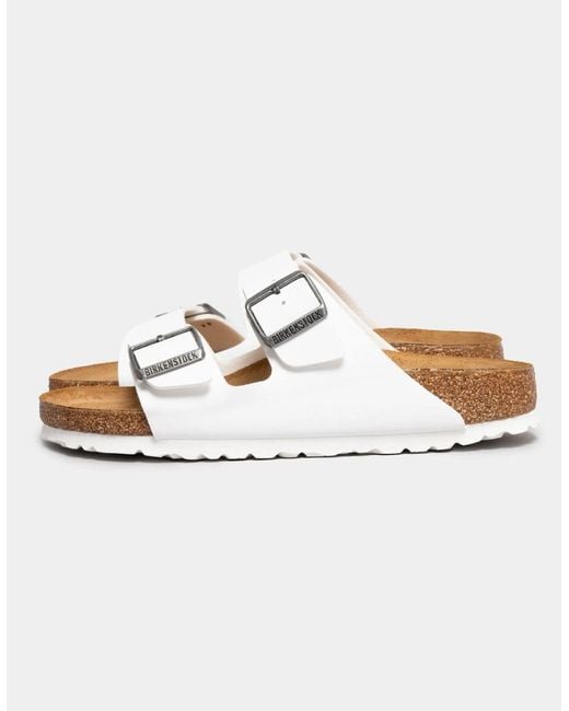 Birkenstock Arizona White Narrow Birko-Flor Sandals
