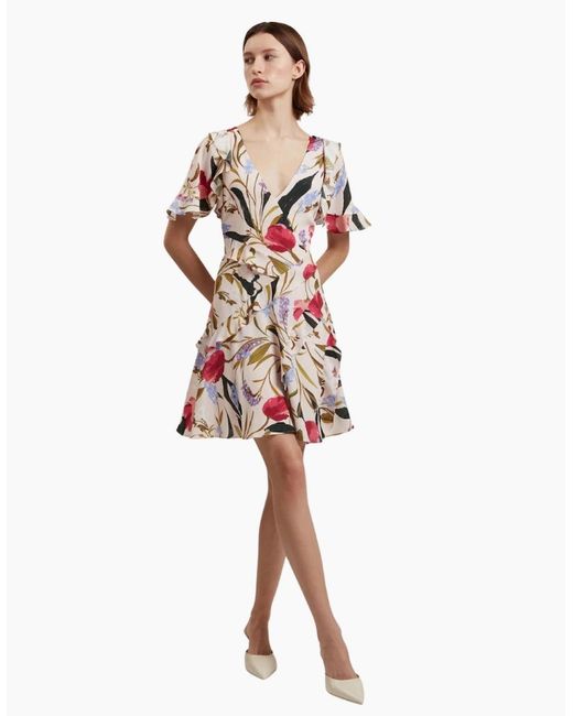 Ted Baker Multicolor Issiia Frill Detail Pale Mini Dress