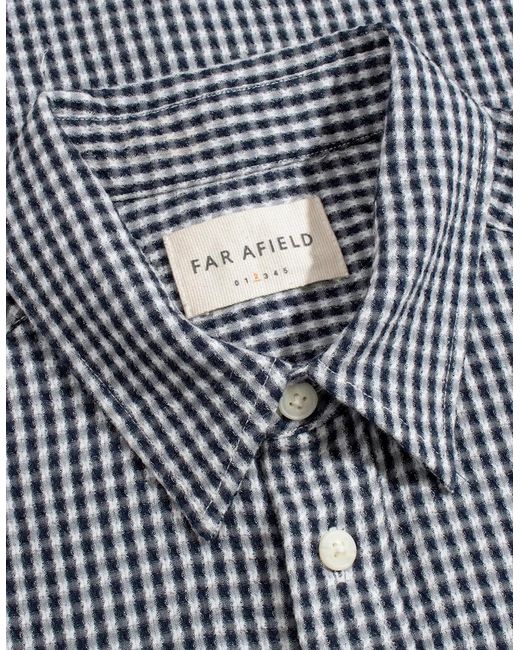 Far Afield Gray Costa Gingham Check Shirt for men