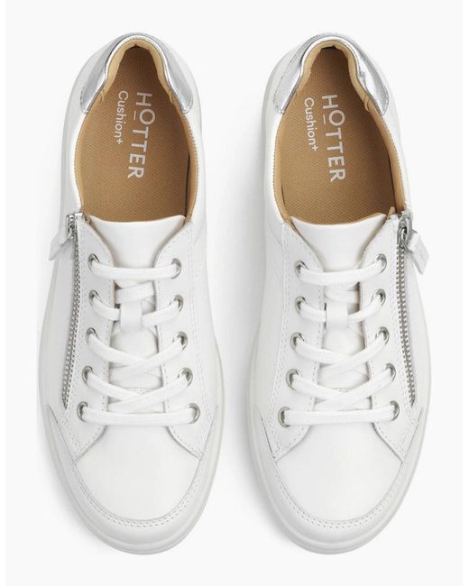Hotter White Chase Ii Extra Wide Fit Casual Trainers