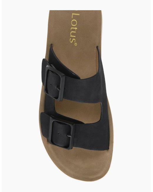 Lotus Black Volos Flatform Sandals