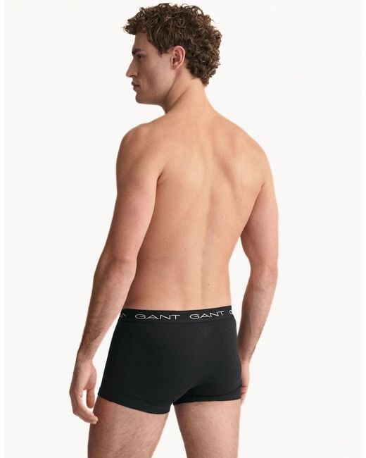 Gant Black 3-Pack Classic Logo Boxer Trunks for men