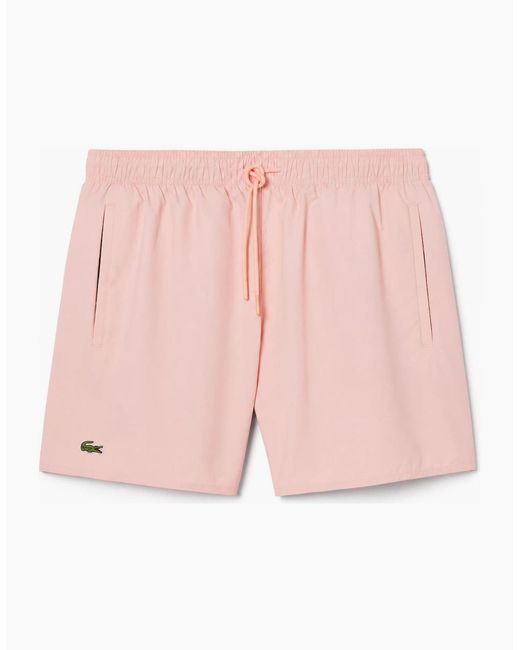 Lacoste Pink Quick-Dry Swim Shorts Miami for men