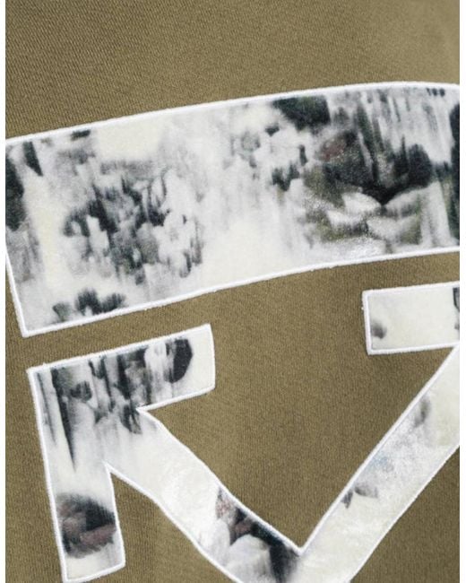 Off-White c/o Virgil Abloh Green Flock Chine Flower Arrow Military Hoodie