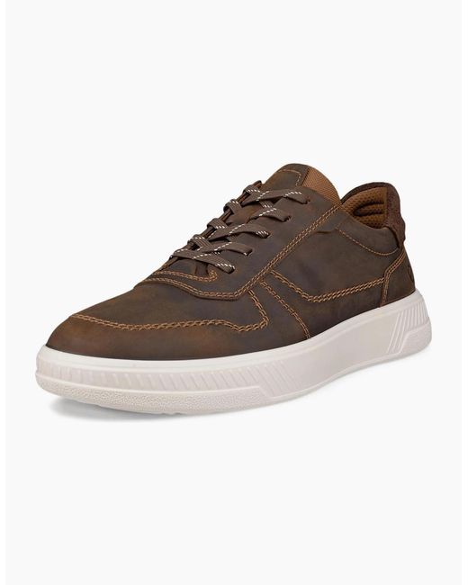 Ecco Brown Move Full Grain Leather Trainers for men