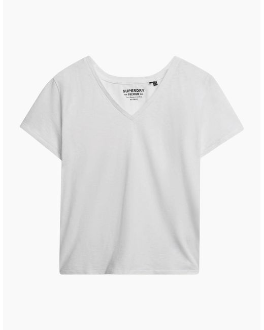 Superdry White Studios Slub Short Sleeve T-Shirt