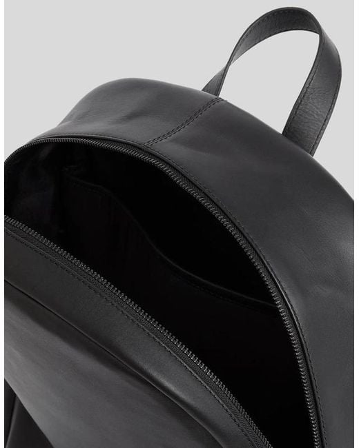 Lyle & Scott Black Leather Backpack for men