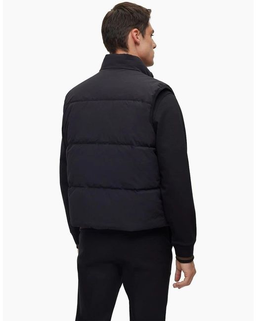Boss Blue Solid Patterned Regular Fit Gilet for men