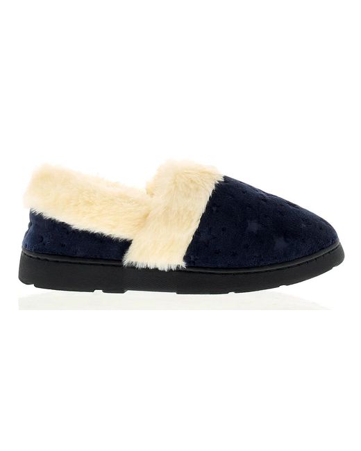 Strollers Blue Full Slippers Faux Fur Lining Galaxy Slip On Uk Size