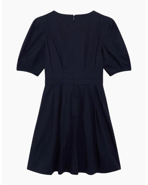Ted Baker Blue Uvita Puff Sleeve V-Neck Mini Dress