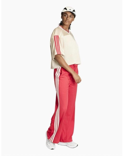 Adidas Red Open Hem Woven Tracksuit Joggers