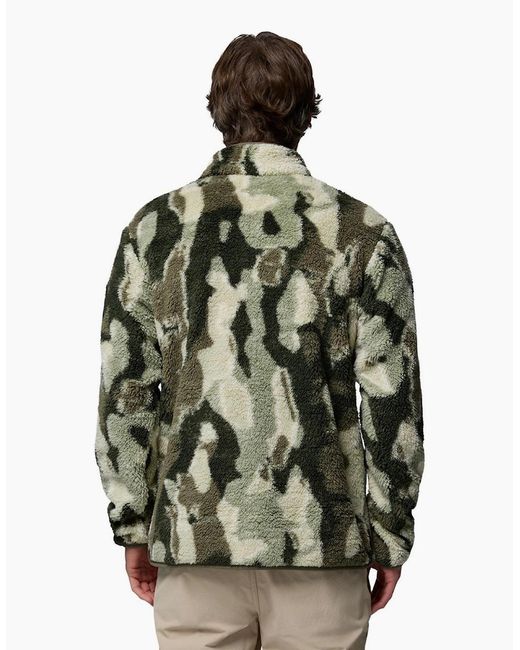 Columbia Green Rugged Ridge High Pile Half Zip Fleece Pullover for men