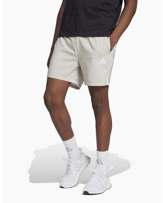 Adidas White 3 Stripes Shorts for men