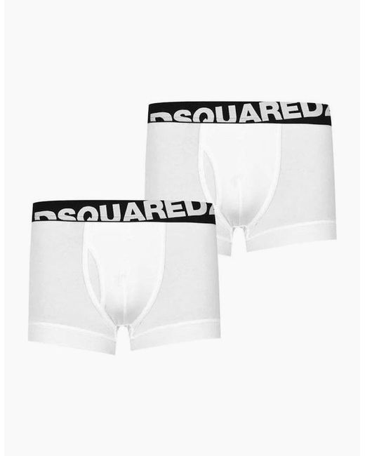 DSquared² White Cotton 2Pack/ Boxers for men