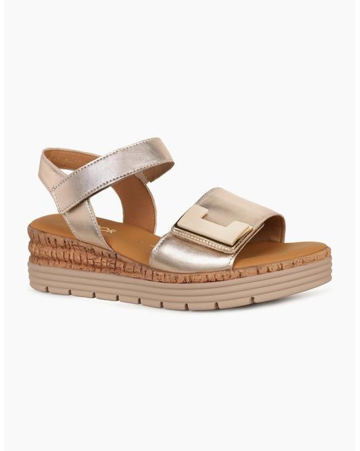 Gabor Brown Shout Wedge Heel Sandals