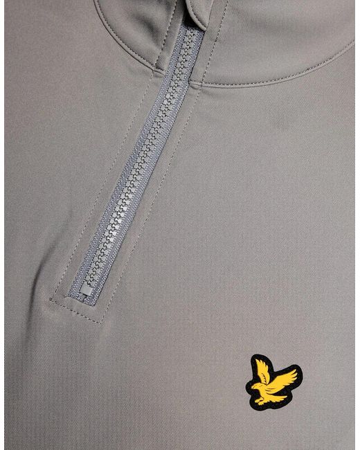 Lyle & Scott Gray Performance 1/4 Zip Midlayer for men