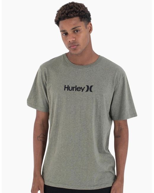 Hurley Gray Organic One & Only Graphic Short Sleeve T-Shirt for men