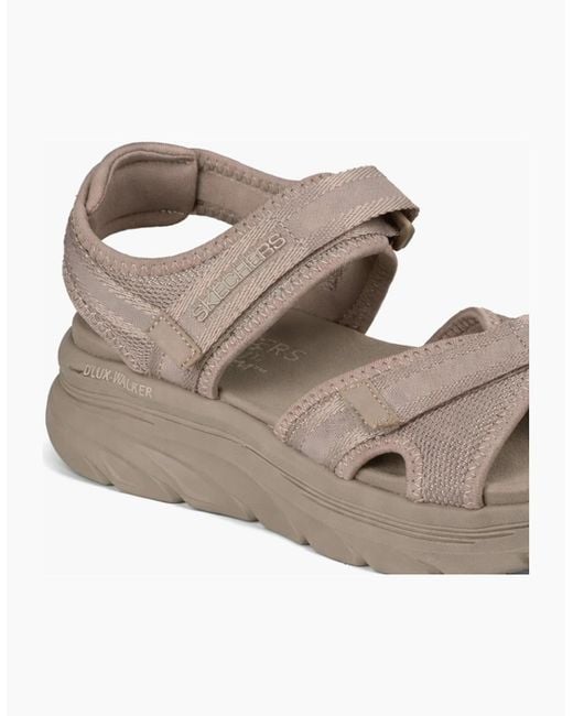 Skechers Natural D'Lux Walker Sandal-Bold City Ankle Strap Sandals Taupe