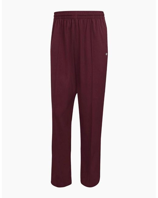 Adidas Originals Red Premium Wide Leg Three Stripes Patterned Pants for men
