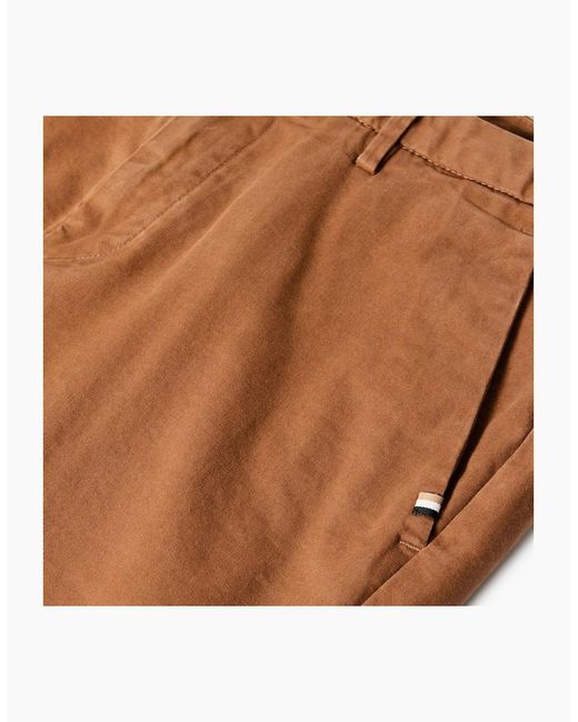 Boss Brown Kaito3 D Solid Patterned Slim Chinos for men