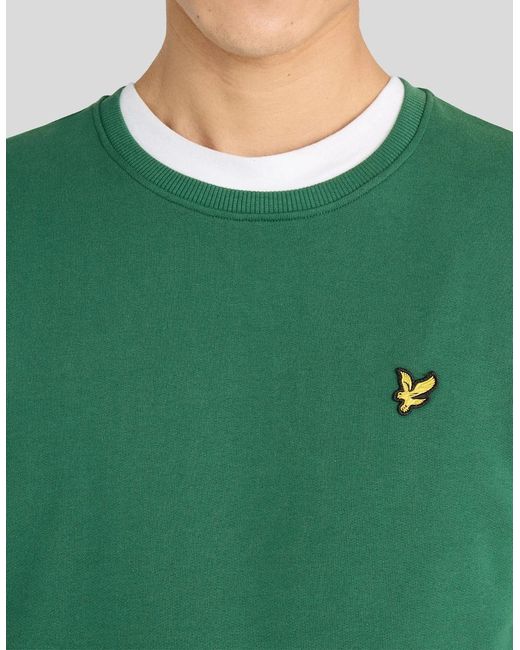 Lyle & Scott Green Cotton Crew Neck Sweatshirt for men