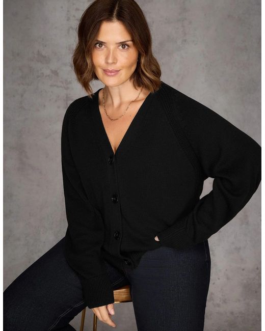Live Unlimited London Black V-Neck Cardigan