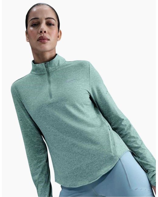 Nike Green Ladies Swift Quarter Zip Running Top