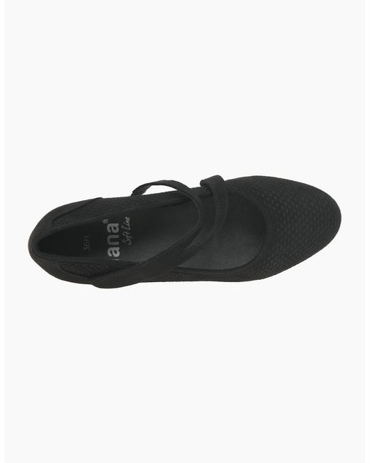 Softline Black Elizabeth Mary Jane Court Shoes